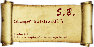 Stumpf Boldizsár névjegykártya